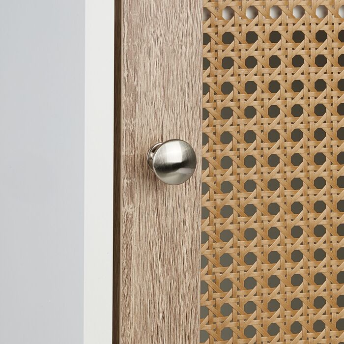 Шафка для ванної кімнати Relaxdays з ротанговими дверцятами