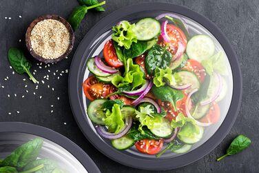 Набір мисок з нержавіючої сталі з кришками [3 шт.] 1л + 2.5л + 4.5л | Миски для перемішування, салатники, набір мисок | Нековзні, складаються, придатні для миття в посудомийній машині