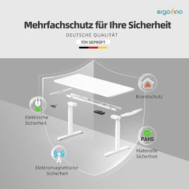 Ергофіно - Регульований стіл з металевим каркасом DT30 PRO (Чорний), 2 мотори, 3-рівневе регулювання, пам'ять, сертифікат GS, висока вантажопідйомність