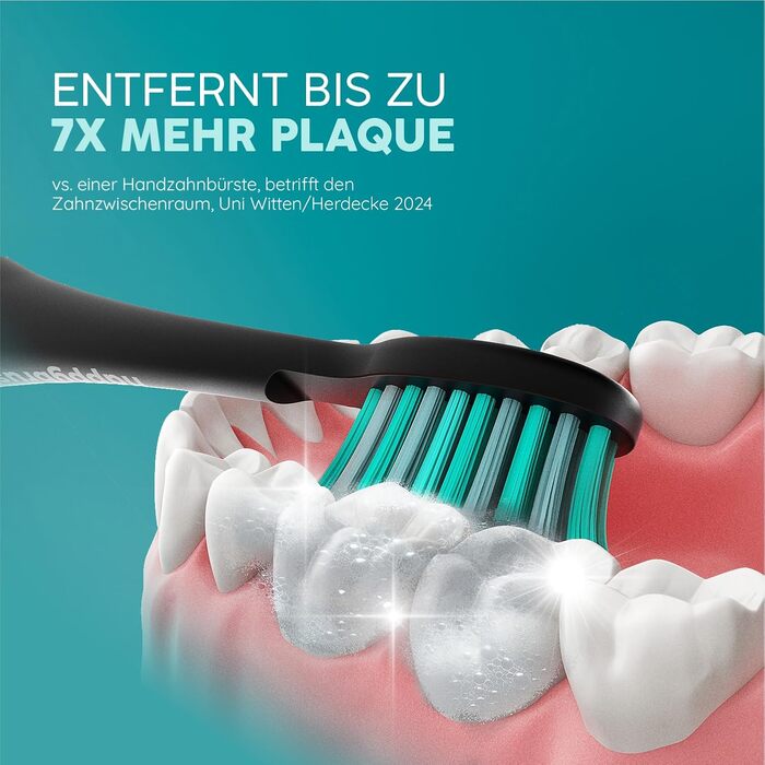 Електрична зубна щітка HappyBrush Eco Vibe 3+ – Чорний/М'ятний – 2 роки гарантії