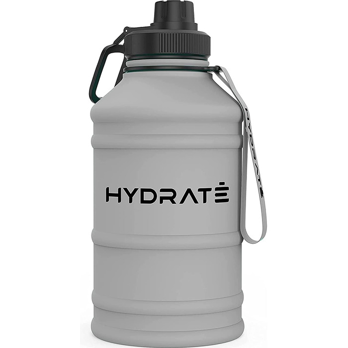 Герметична пляшка для води HYDRATE 1,3 л з ремінцем сіра