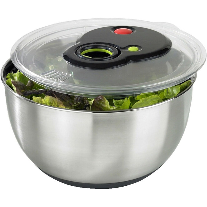 Салатниця-швидкокрутка Emsa Turboknopf 4.5 л з нержавіючої сталі, чорна