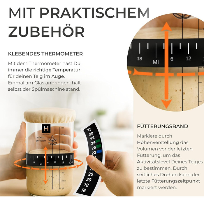 Набір для випічки хліба з закваскою: круглий гнідець, аксесуари для закваски та датський вінчик | Набір для початківців