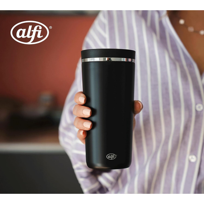 Термокружка Alfi ISO Coffee Mug Pro, бежевий матовий, 0.38 л, нержавіюча сталь, для кави з собою, з термоізоляцією, 6 годин гаряче, 12 годин холодне, без BPA, миється в посудомийній машині