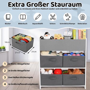 Дитячий стіл Mamizо з 2 стільцями, стіл для малювання та рукоділля, комплект меблів у дитячу кімнату, ігровий стіл з місцем для зберігання для дітей від 3 років (сірий, білий)