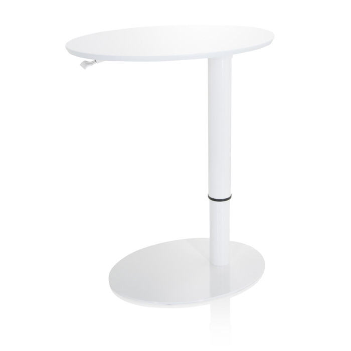 Столик приставний STAND III, овальний, білий, 65 x 50 см, hjh OFFICE