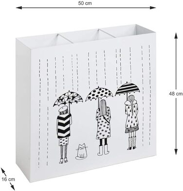 Підставка під меблеву парасольку, металева, біла, Ш 30 x D 16 x В 48 см (50 x 16 x 48 см)