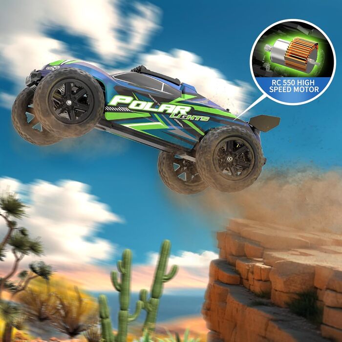 Радіокерований позашляховий електро-трак 1/10, 18 дюймів, 45+ км/год, 2 акумулятори 2600 mAh, для дорослих та дітей