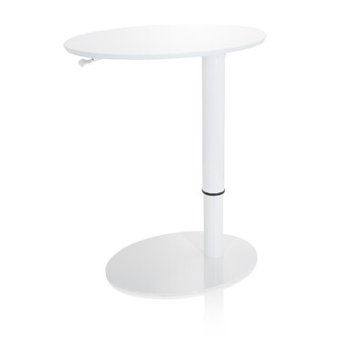 Столик приставний STAND III, овальний, білий, 65 x 50 см, hjh OFFICE