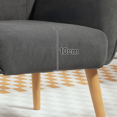 Крісло-рілайнер, крісло для вітальні з стеганим оздобленням, м'яка оббивка з ефектом оксамиту, до 120 кг, сірого кольору