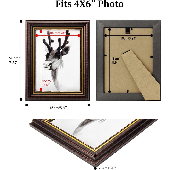 Ретро-рамка для фотографій Philorn набір з 3 шт. 10х15см - стильна прикраса