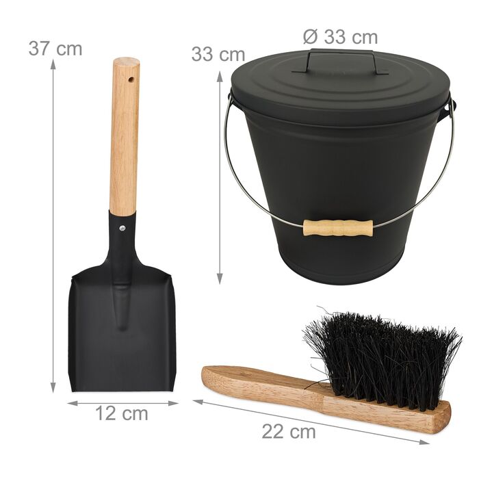 Відро для сміття Relaxdays з мітлою та совкою