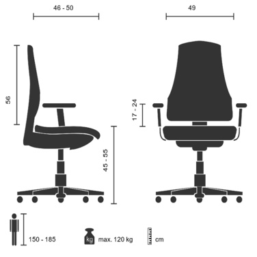 Офісне крісло / поворотне крісло ERGO LINE II Тканина Зелений HJH OFFICE