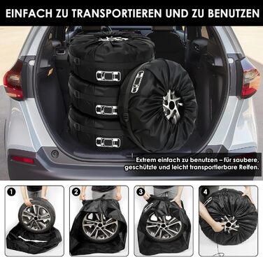 Набір чохлів для коліс 4 шт., захисні чохли для коліс 19-23 дюйми, водонепроникні, з UV-захистом, для зберігання та транспортування, червоні, розмір L (діаметр 81 см)