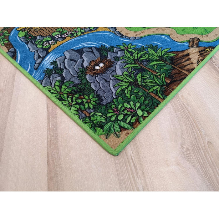 Дитячий килимок динозавр зелений барвистий ігровий килимок динозавр (200 х 200 см)