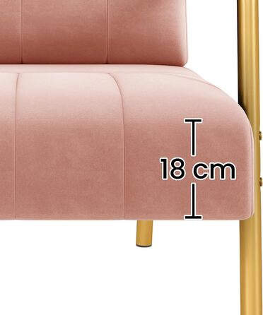 Yaheetech м'яке диван з підлокітниками та металевими ніжками, сучасний двомісний диван з 2 подушками для попереку, Loveseat для вітальні/спальні (75,5 см ширини, Рожевий)