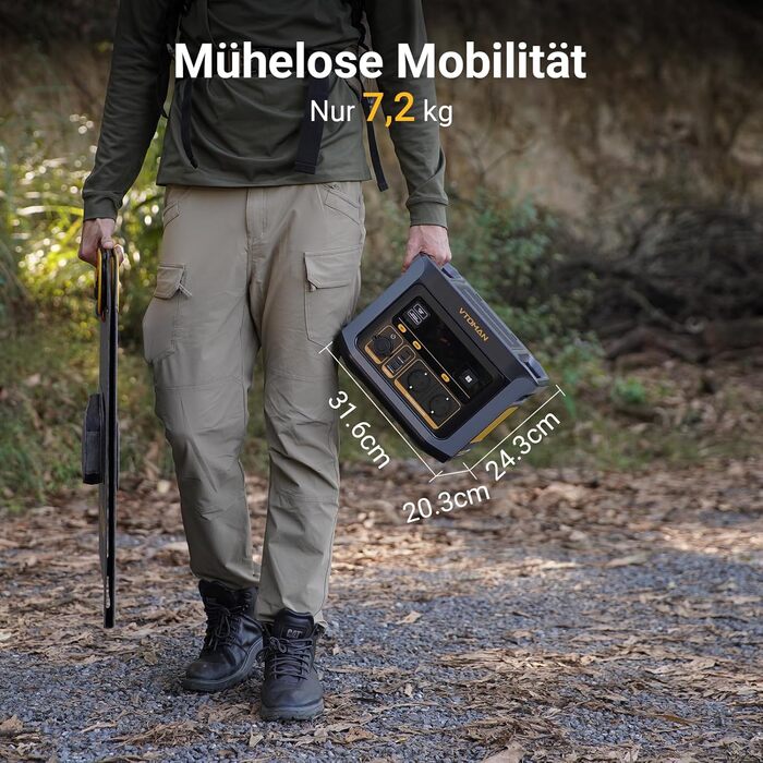 VTOMAN FlashSpeed 600: Портативна електростанція 600W (пік 1200W) - 499Wh, Сонячний генератор LiFePO4, 100W USB-C, швидка зарядка 60 хв (0-80%) для кемпінгу, риболовлі, автодому