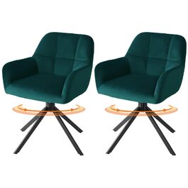 Набір з 2 стільців Sweetcrispy для їдальні, кухня, робочий кабінет, зелений, до 120 кг, з металевими ніжками