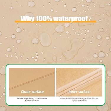 Накладка для садово-патіо меблів F&J Outdoors: водовідштовхувальна, захист від сонця, для 3-х місць, 208x99x61/89 см, бежева