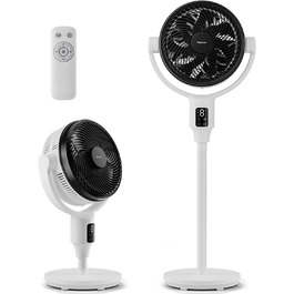 Вентилятор Pro Breeze AirFlo Standventilator 109см з пультом керування та LED-дисплеєм – 2 режими, осциляція, 29 дБ, регульована висота, енергоефективний для спальні, офісу та дому