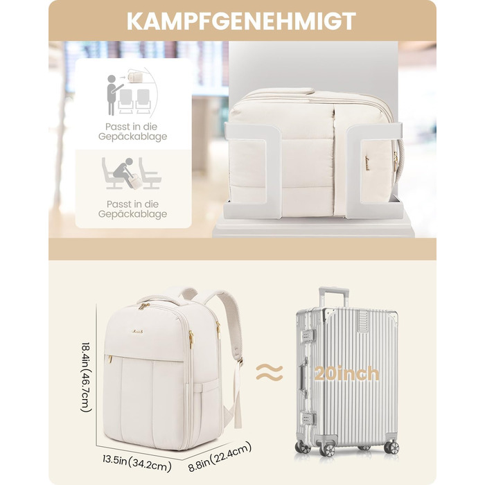 Рюкзак для ручної поклажі OVEVOOK: 40л, для ноутбука 17