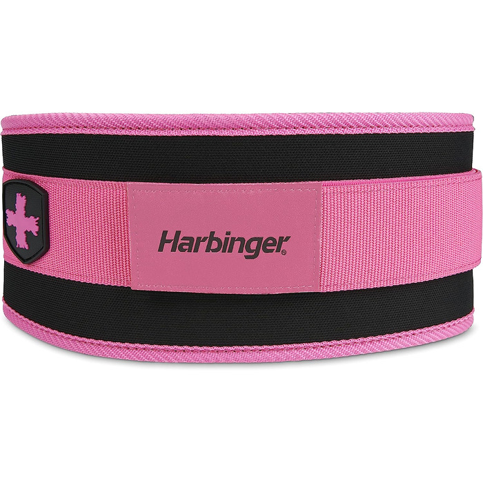 Пояс для важкої атлетики Harbinger з поролоновим сердечником, 11,4 см, Розмір S, рожевий (середній, рожевий)