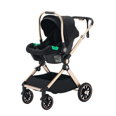 Дитяча коляска BEBBY 3-в-1: комбінована, бугі, для новонароджених, складана, з люлькою та автокріслом (U9-X-BLACK, U9-X)