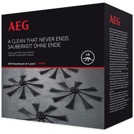 Бічні щітки AEG ARSB2 для робота-пилососа RX9 (4 упаковки, змінні щітки, точне і ретельне всмоктування, оптимальне поглинання пилу, дуже м'які, легко замінні) чорний
