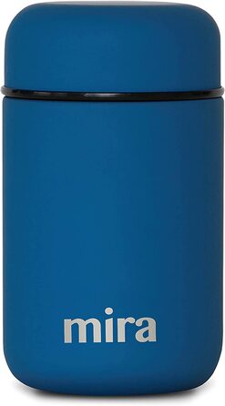 Міра Ланч, контейнери для харчових продуктів, термоси з нержавіючої сталі з вакуумною ізоляцією, 400 мл (13,5 унцій) (джинсово-синій)