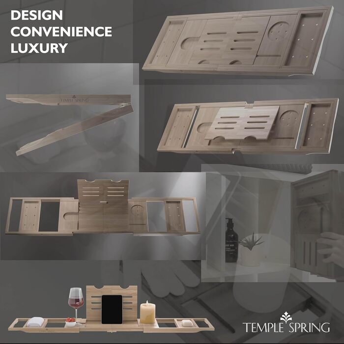 Підставка для ванни Temple Spring: дерев'яна, складана, бамбукова - аксесуари для ванної кімнати