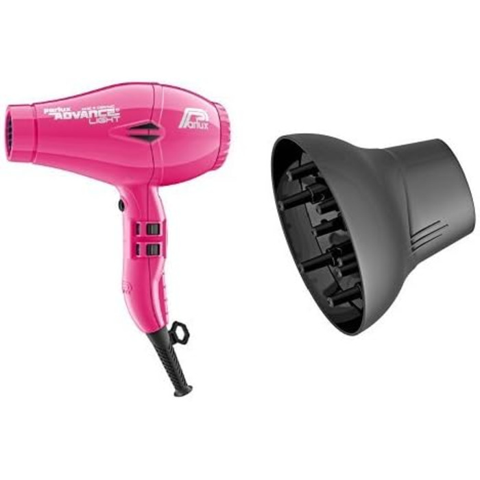 Фен для волосся Parlux Professional Ion (фен) Advance Light Ionic and Ceramic, (рожевий, з софтстайлером)