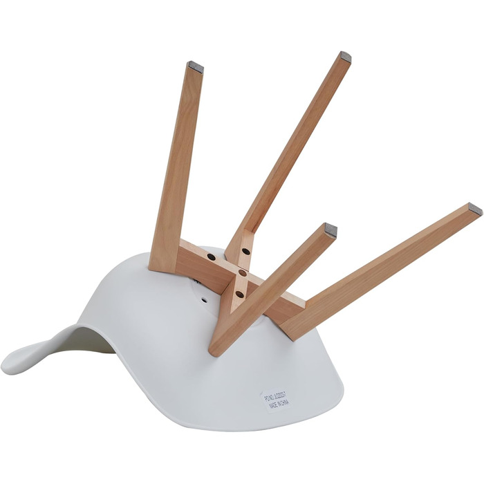 Стільці для їдальні в скандинавському стилі, ретро-дизайн, м'які, для кухні/офісу, з масивних букових ніжок (набір 6 шт., білий)