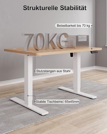 Дитячий електричний стіл Airfish 80x60/140x60 см з регулюванням висоти та функцією пам'яті | Стіл для дому/офісу