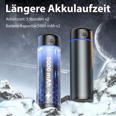 Електричний грієчка для рук EXTSUD 10000mAh: портативний зарядний пристрій, Powerbank, подарунок на зиму для чоловіків та жінок сірого кольору