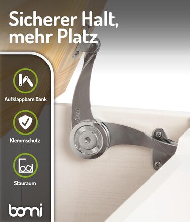 Дитячий меблевий набір Bomi Anna: стіл, 2 стільці та лавка-сховище | Меблі для дитячої кімнати з екологічного дерева | Білий (білий-натуральний)