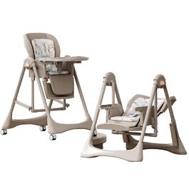 Дитячий стільчик для годування Magic ZC 8121 Khaki з регулюванням висоти та знімними столиками