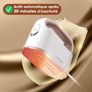 Праска для одягу Newbealer: компактна туристична праска, 1200W, 3 режими, швидкий нагрів 45с, зелено-золота