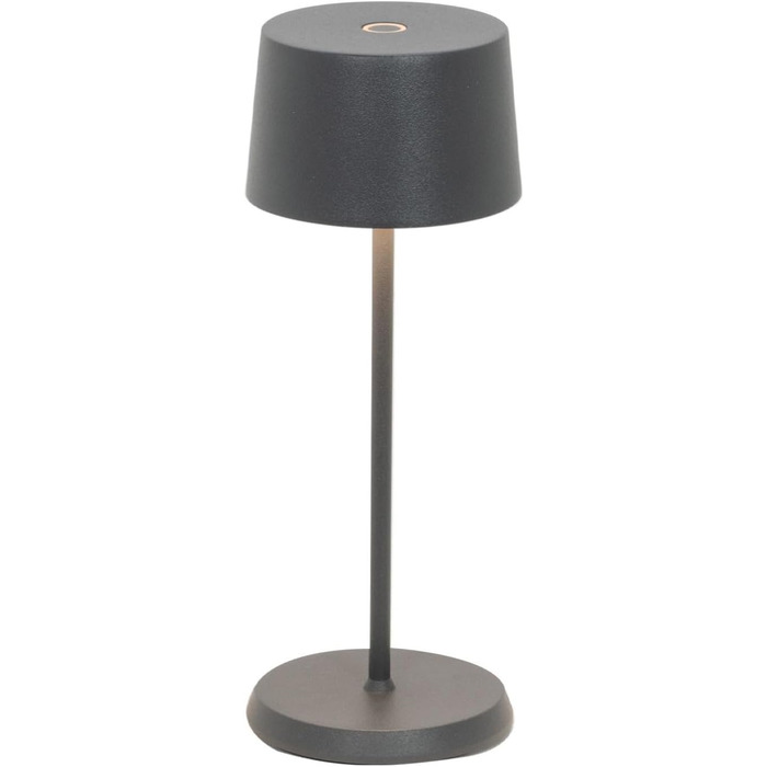 Zafferano Olivia Micro – бездротова LED-лампа для дому та саду, торшера з сенсорним керуванням, диммер, 2200-3000K, 20 см, темно-сірий