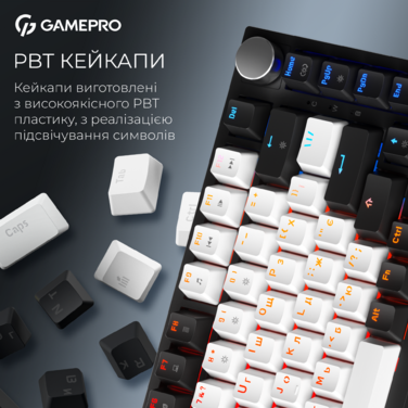 Бездротова механічна клавіатура GamePro MK160 QLAB Sakura Switch Black