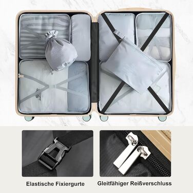 Набір валіз Merax 3 шт. з жорстким корпусом, 20/24/28 дюймів (світло-зелений та хакі), 5-ти елементний