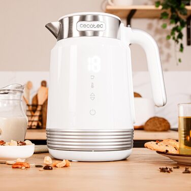 Електричний чайник Cecotec ThermoSense 600 Touch Black, 1.7 л, 2200 Вт, з нержавіючої сталі та пластику, LED-індикатор, поворотна база 360°