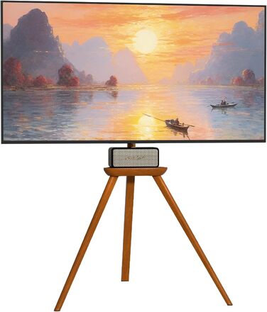 Підставка для телевізора PUTORSEN з дерева, регульована по висоті, для телевізорів 45-65 дюймів, до 40 кг, поворотна на 45 градусів, VESA 400x400 мм