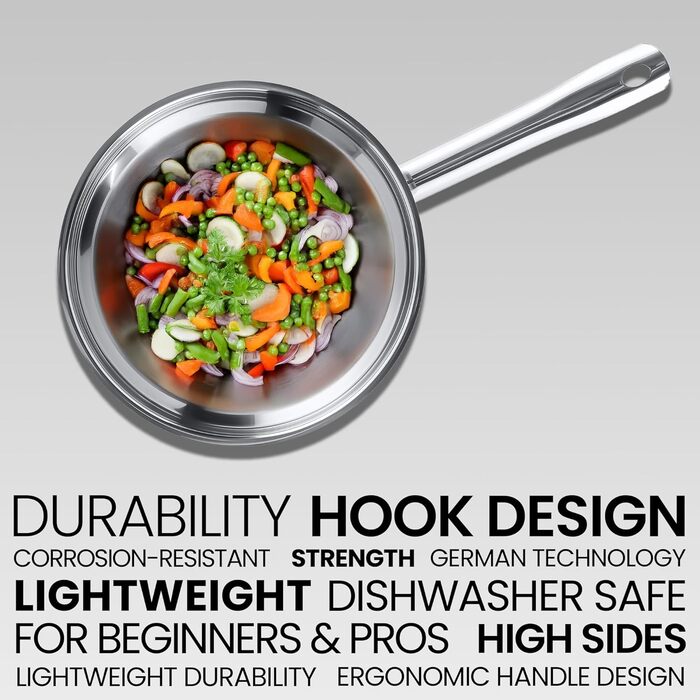 Набір сковорідок GIPFEL INTERNATIONAL з нержавіючої сталі, 3 шт. (20.3 см, 25.4 см, 30.5 см) - для індукційних та газових плит