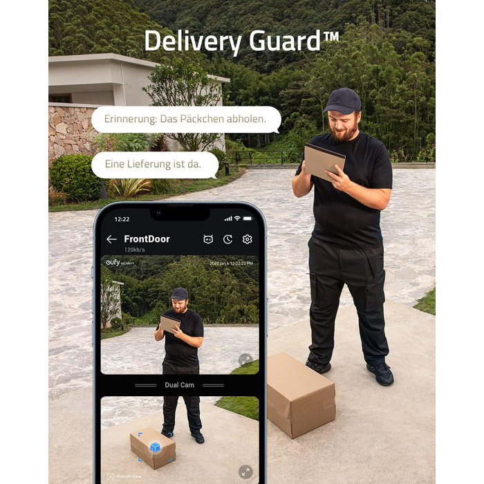 Відеодзвінок eufy Security S330 з камерою та Homebase: 2K, безкоштовне зберігання, нічний режим, датчик руху, розпізнавання пакунків