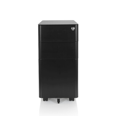 Контейнер на колесах COLOR I, метал чорного кольору, hjh OFFICE