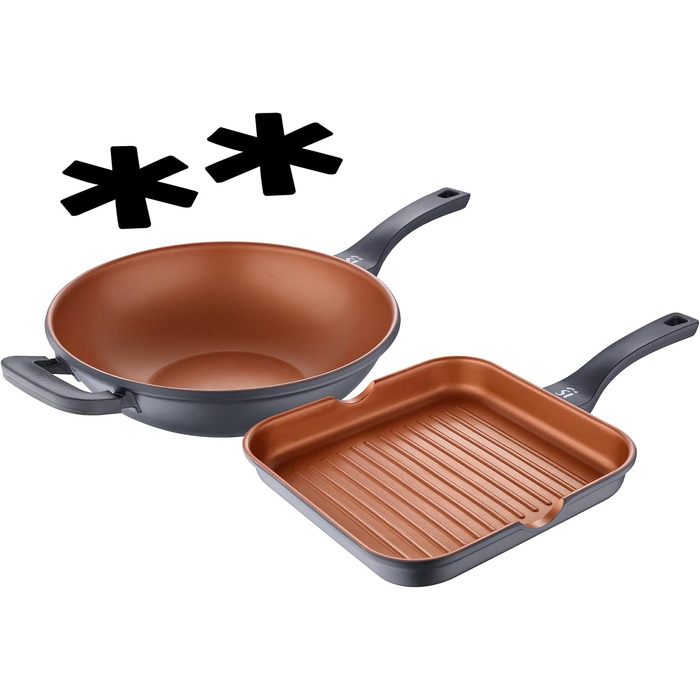 Сковорода San Ignacio Bronze з антипригарним покриттям 28 x 28 x 4,5 см, алюміній, для всіх плит