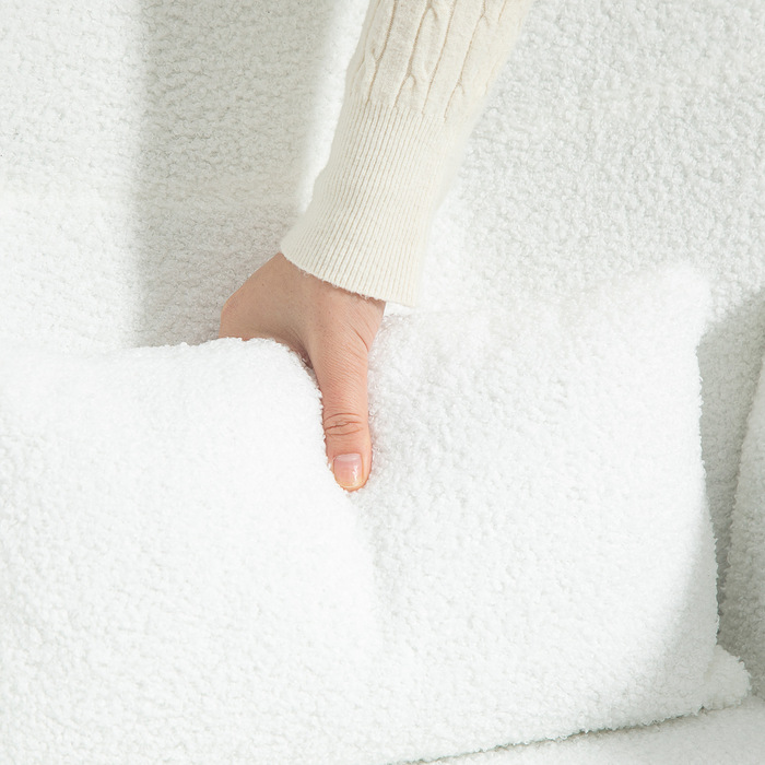 Крісло-гойдалка з м'яким покриттям, подушка для попереку, неслизьке, до 120 кг, біле