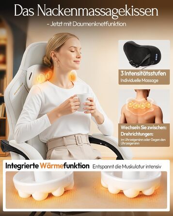 Ігровий крісло Dowinx з масажем, ергономічний дизайн, підтримка попереку та шиї, до 135 кг, шкіряне, чорний