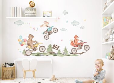 Декоративна дитяча кімната наклейка на стіну мотоцикл набір настінне татуювання дитяча кімната брудний велосипед мотокрос наклейка на стіну хлопчик дитяча кімната стіни прикраса DK1043-4 XL - 161 x 95 см (ШхВ)