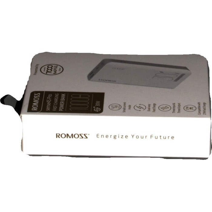 Повербанк ROMOSS Sense 4S Pro 10000mAh, швидка зарядка 30 Вт, компактна батарея для смартфонів та планшетів